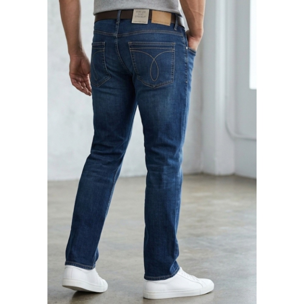 Calvin Klein Men's Embroidered Pocket Slim Straight Blue Jean Size W38xL32‎